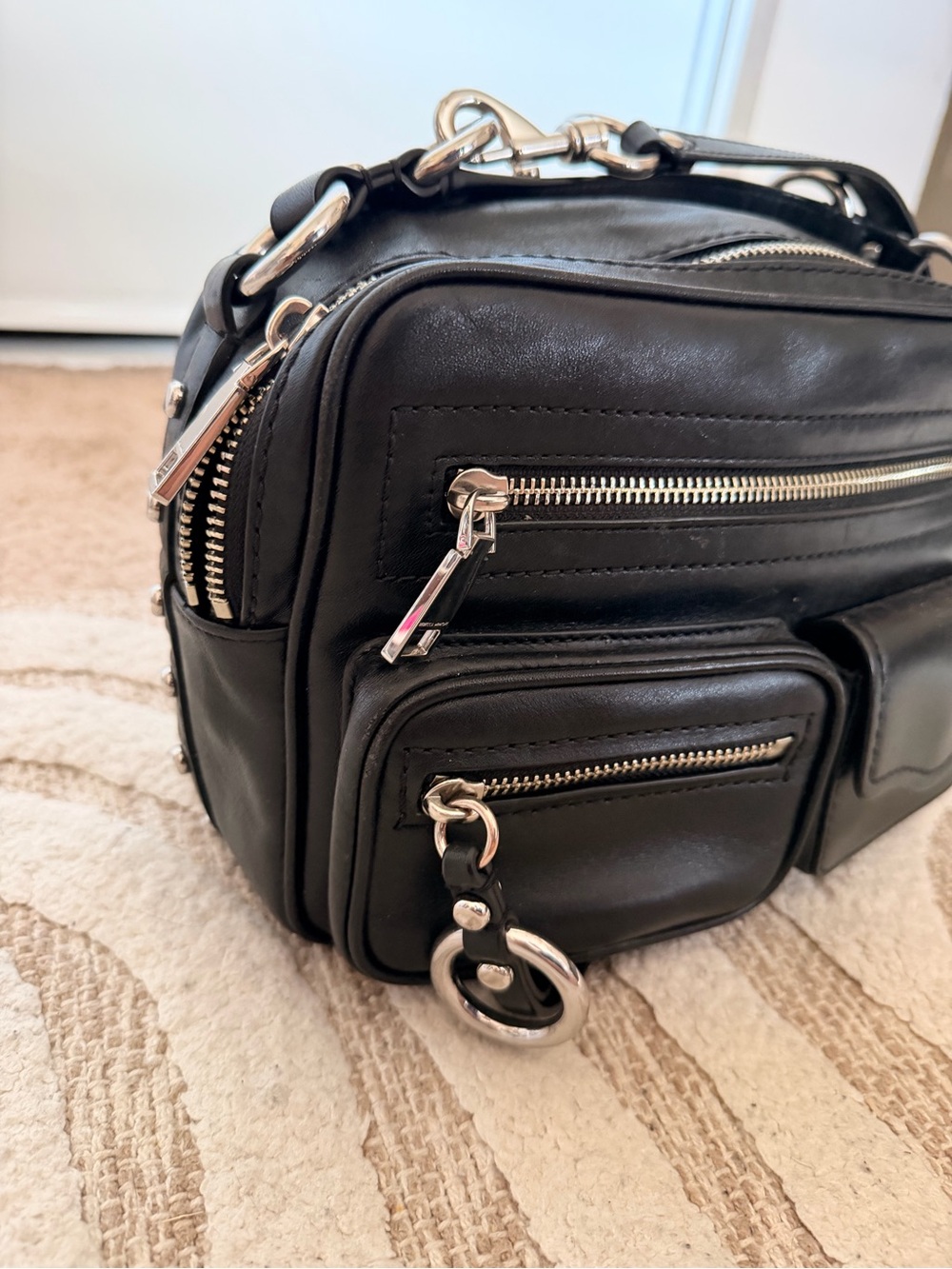 Rebecca Minkoff Black Leather Crossbody Bag - Picture 3 of 6